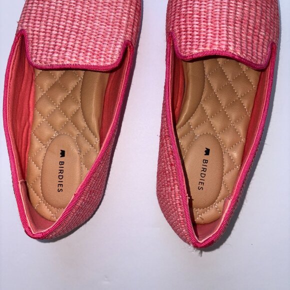 Birdies The Starling in Lipstick Pink Raffia Slip On Loafers NWOT Size 8 - Picture 8 of 10